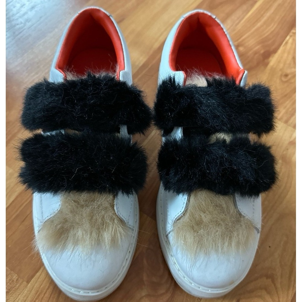 Zara LEATHER SNEAKERS WITH FAUX‎ FUR
